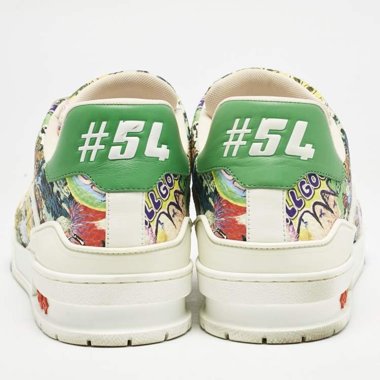 Pre Owned Louis Vuitton Multicolor Comics Motif Leather LV Trainer Sneakers Size 42.5