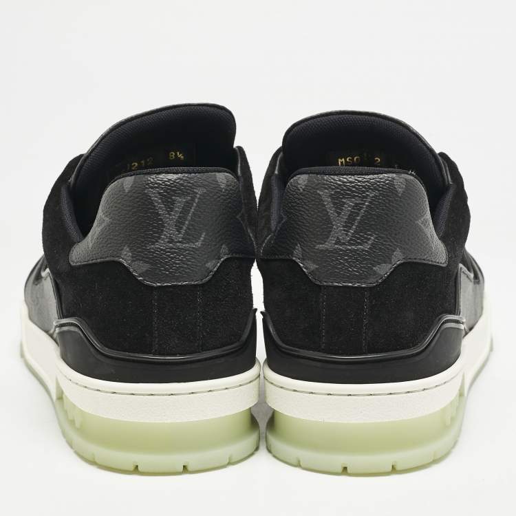 Pre Owned Louis Vuitton Black Canvas and Leather LV Trainer #54 Sneakers Size 42.5