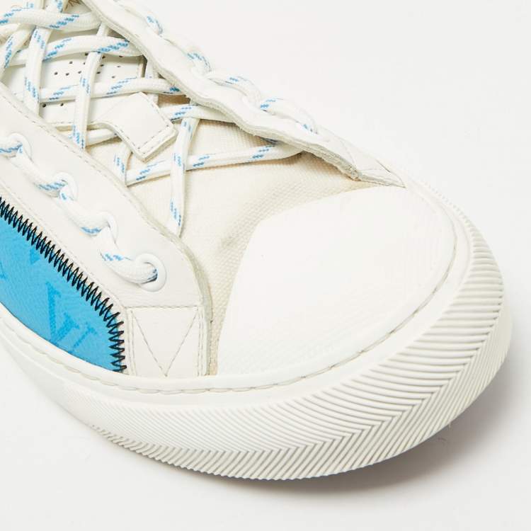 مملوكة مسبقًا Louis Vuitton White Canvas Tattoo Low Top Sneakers Size 42