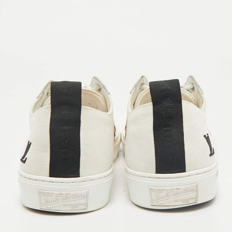 مملوكة مسبقًا Louis Vuitton White Canvas Tattoo Low Top Sneakers Size 42