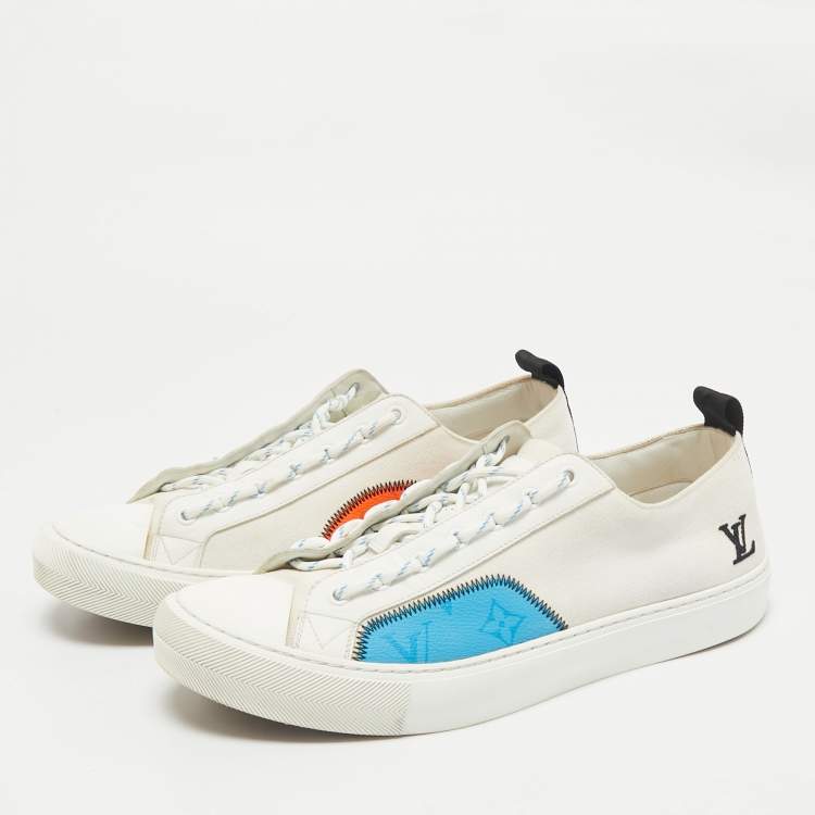 مملوكة مسبقًا Louis Vuitton White Canvas Tattoo Low Top Sneakers Size 42