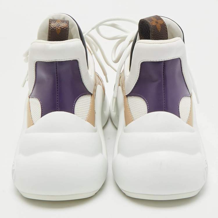 مملوكة مسبقًا Louis Vuitton Tricolour Mesh and Leather Archlight High Top Sneakers Size 42