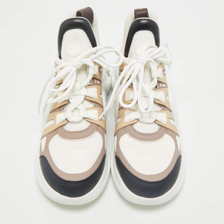 مملوكة مسبقًا Louis Vuitton Tricolour Mesh and Leather Archlight High Top Sneakers Size 42