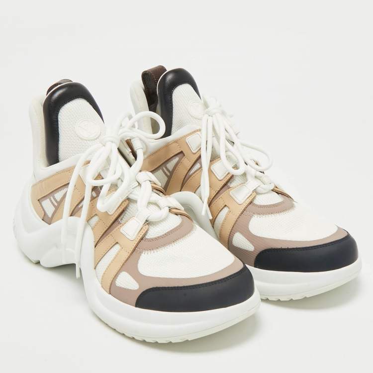 مملوكة مسبقًا Louis Vuitton Tricolour Mesh and Leather Archlight High Top Sneakers Size 42