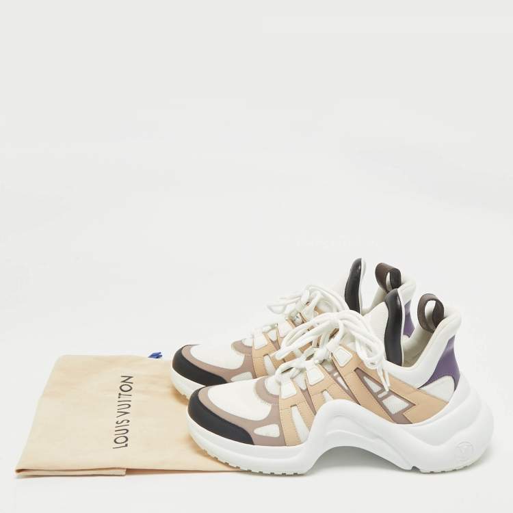مملوكة مسبقًا Louis Vuitton Tricolour Mesh and Leather Archlight High Top Sneakers Size 42