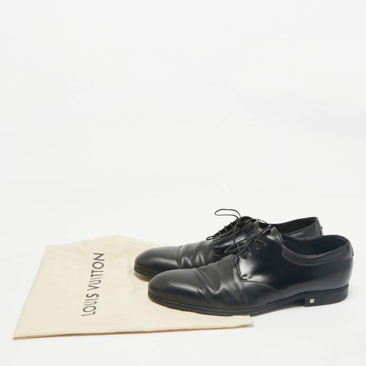 Pre Owned Louis Vuitton Black Leather Lace Derby Size 44.5