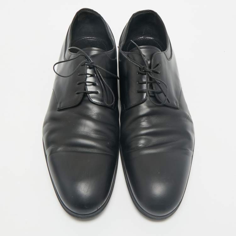 Pre Owned Louis Vuitton Black Leather Lace Derby Size 44.5