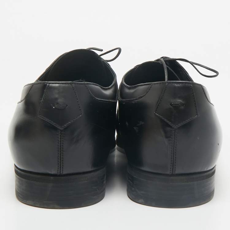 Pre Owned Louis Vuitton Black Leather Lace Derby Size 44.5