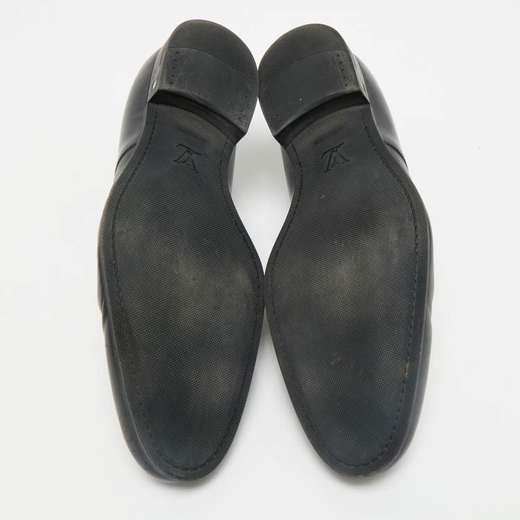 Pre Owned Louis Vuitton Black Leather Lace Derby Size 44.5