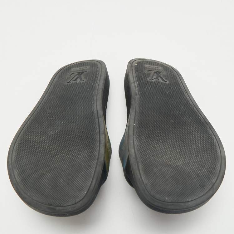 Pre Owned  Louis Vuitton Multicolor Iridescent Monogram Rubber Waterfront Slides Size 41
