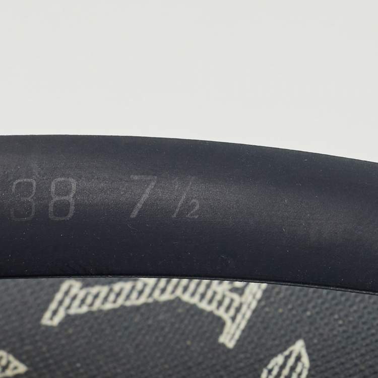 Pre Owned Louis Vuitton Navy Blue Rubber Molitor Thong Flats Size 41.5