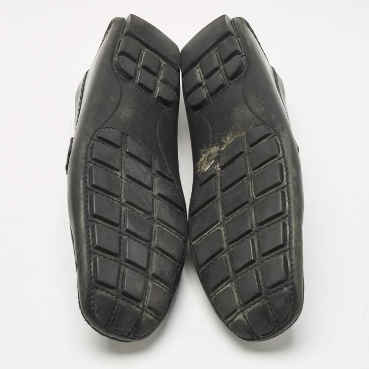 Pre Owned Louis Vuitton Black Leather Monte Carlo Loafers Size 41.5