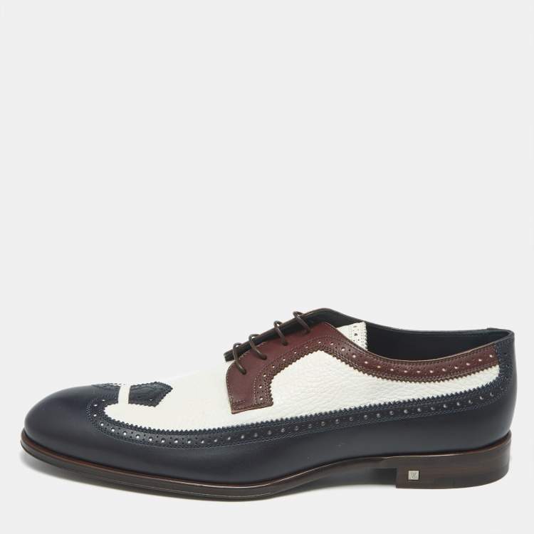 Pre Owned Louis Vuitton Multicolor Leather Lace Up Brogues Size 43.5