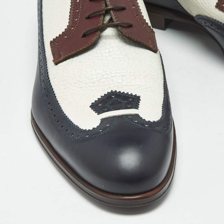 Pre Owned Louis Vuitton Multicolor Leather Lace Up Brogues Size 43.5