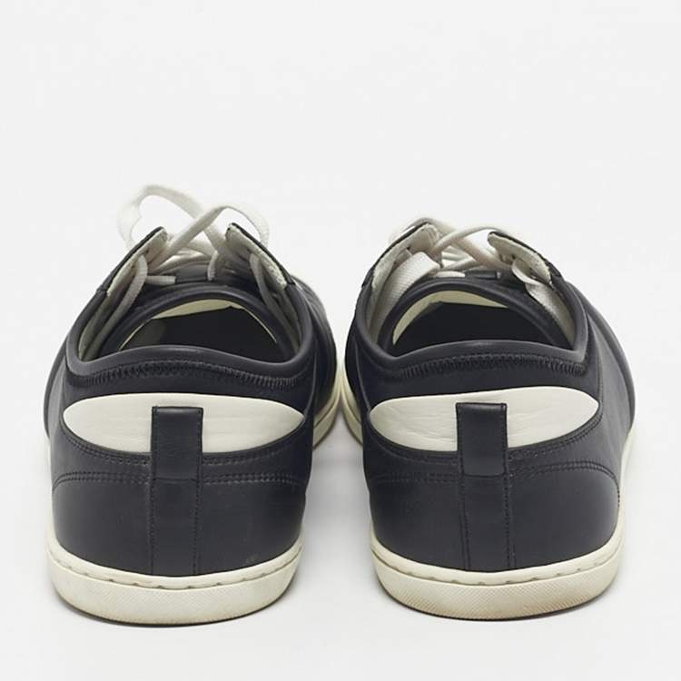 Pre Owned Louis Vuitton Black/White Leather and Rubber Low Top Sneakers Size 43