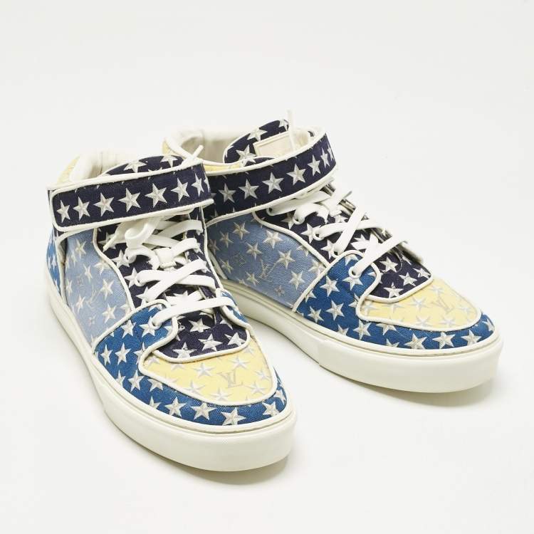 Pre Owned Louis Vuitton Multicolor Monogram Stars Canvas Acapulco Sneakers Size 42.5