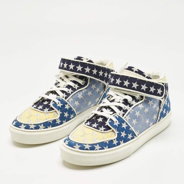 Pre Owned Louis Vuitton Multicolor Monogram Stars Canvas Acapulco Sneakers Size 42.5