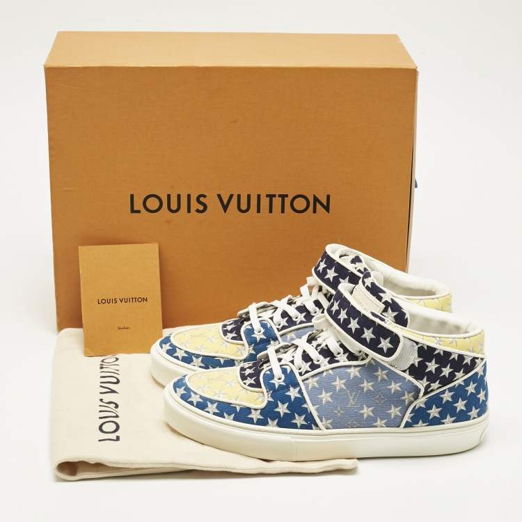 Pre Owned Louis Vuitton Multicolor Monogram Stars Canvas Acapulco Sneakers Size 42.5