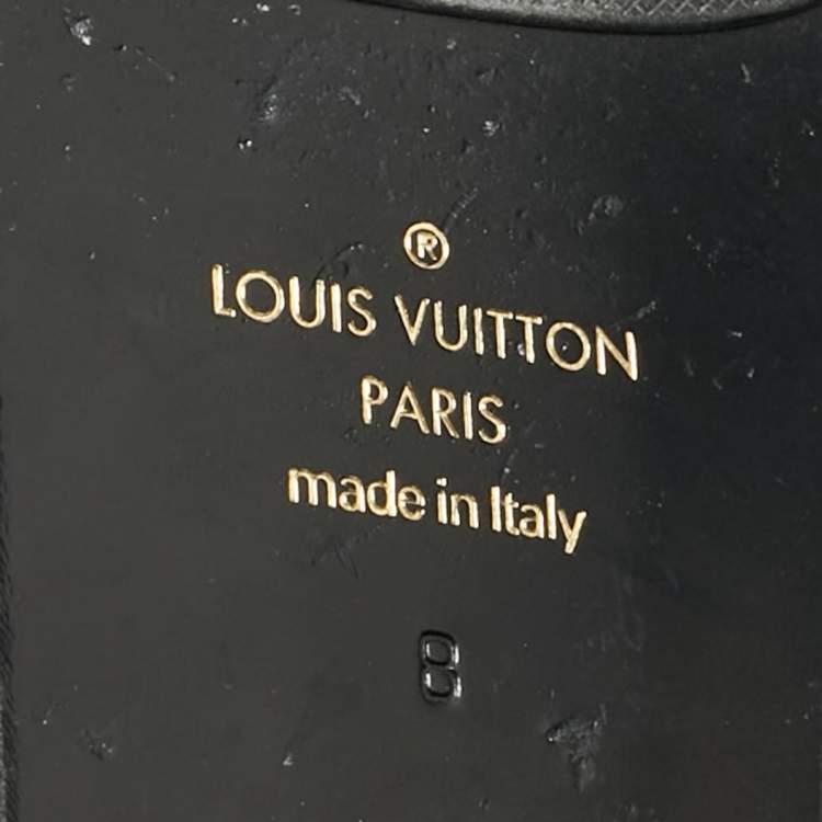 Pre Owned Louis Vuitton Blue/Black Ombre Leather Foch Slides Size 42
