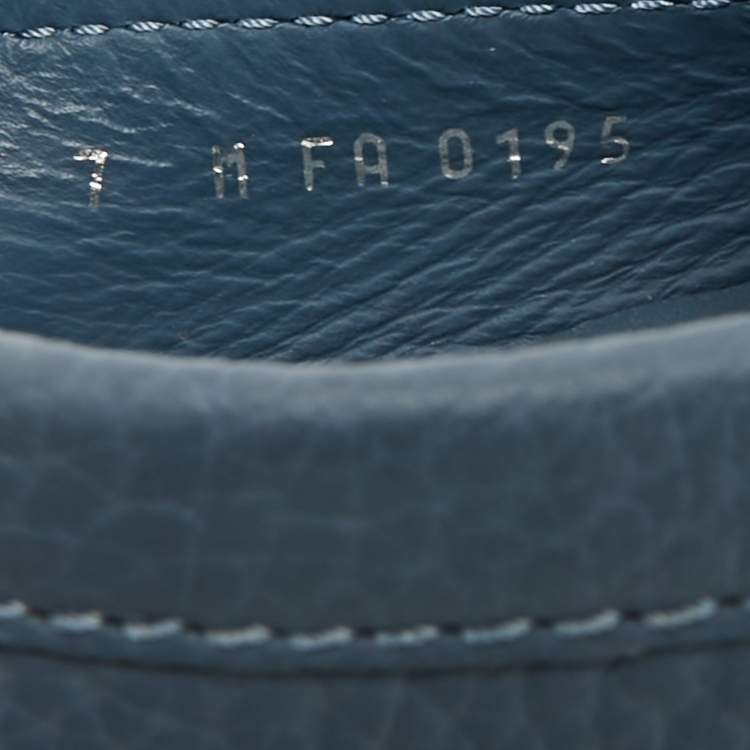 Pre Owned Louis Vuitton Blue Leather Monte Carlo Loafers Size 41