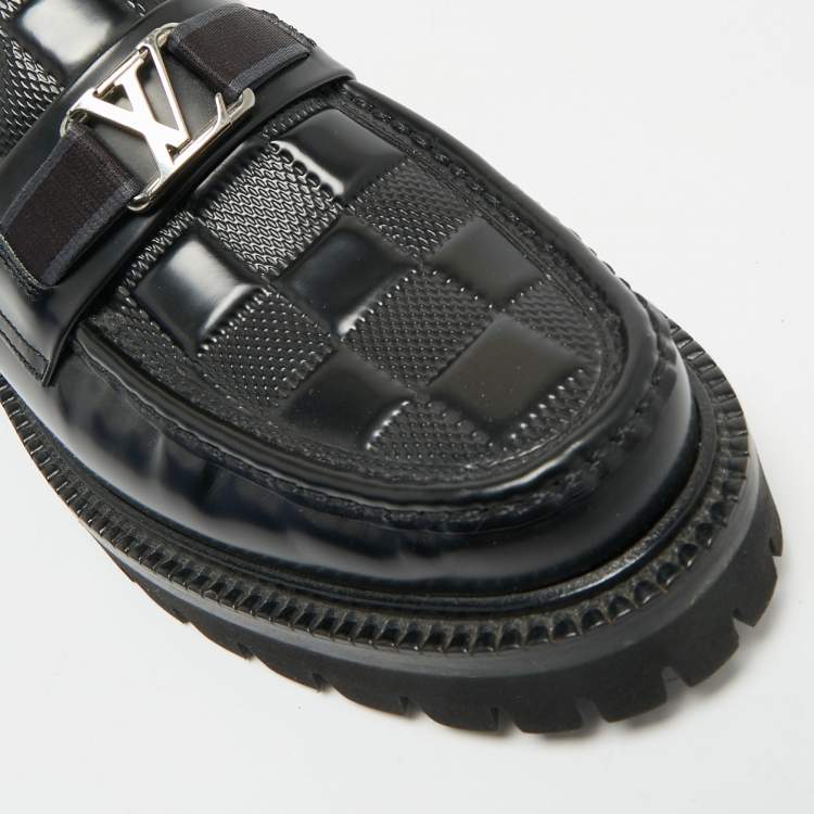 Pre Owned Louis Vuitton Damier Graphite Leather Major Loafers Size 40.5