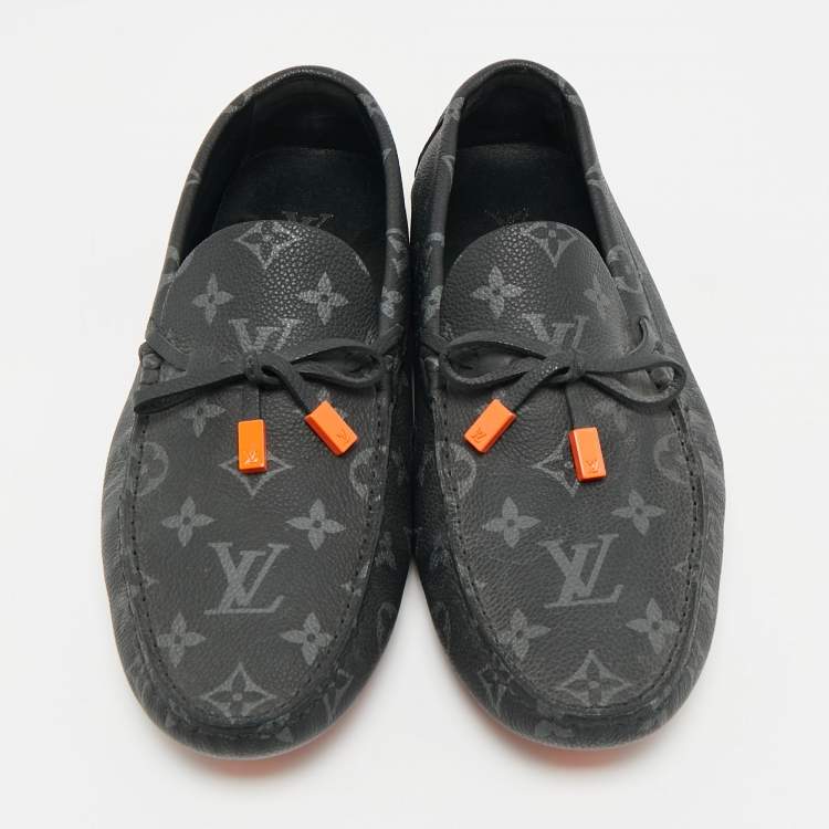 مملوكة مسبقًا Louis Vuitton Two Tone Monogram Canvas And Leather Driver Loafers  Size 41