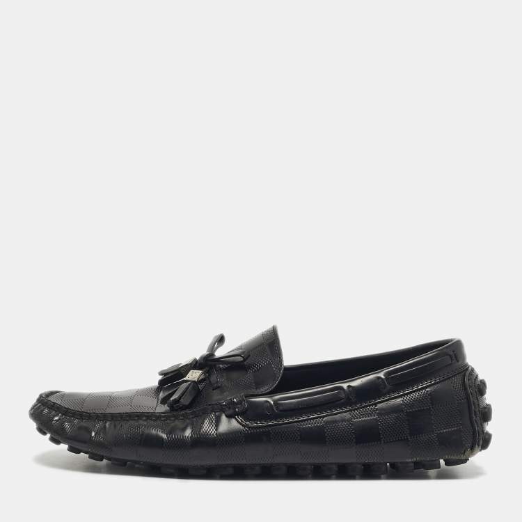 Pre Owned Louis Vuitton Black Leather Gloria Loafers Size 40