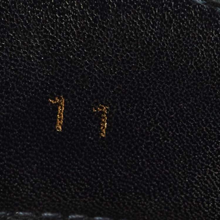Pre Owned Louis Vuitton Navy Blue Canvas and Leather Mirabeau Flat Slides Size 45