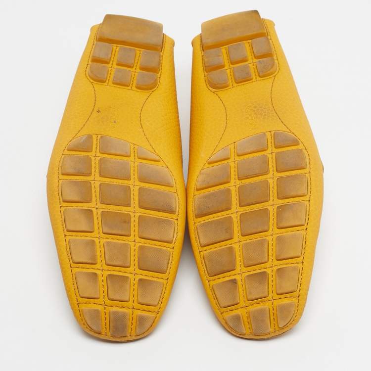 Pre Owned Louis Vuitton Yellow Leather Monte Carlo Loafers Size 46