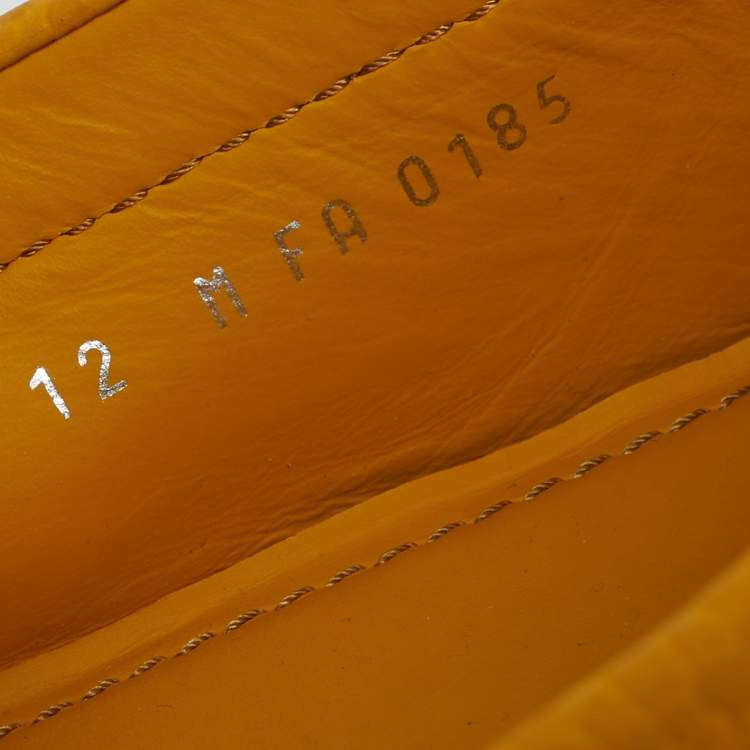 Pre Owned Louis Vuitton Yellow Leather Monte Carlo Loafers Size 46
