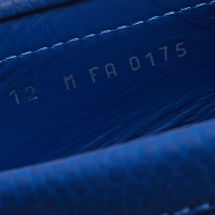 Pre Owned Louis Vuitton Blue Leather Monte Carlo Loafers Size 46