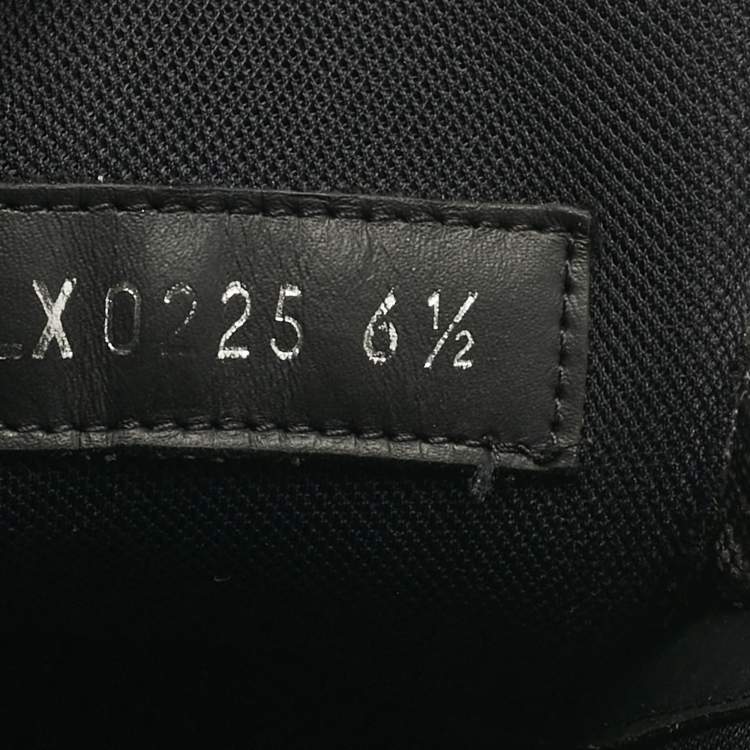 Pre Owned Louis Vuitton Black Monogram Leather LV Trainer Maxi Lace Up Sneakers Size 40.5