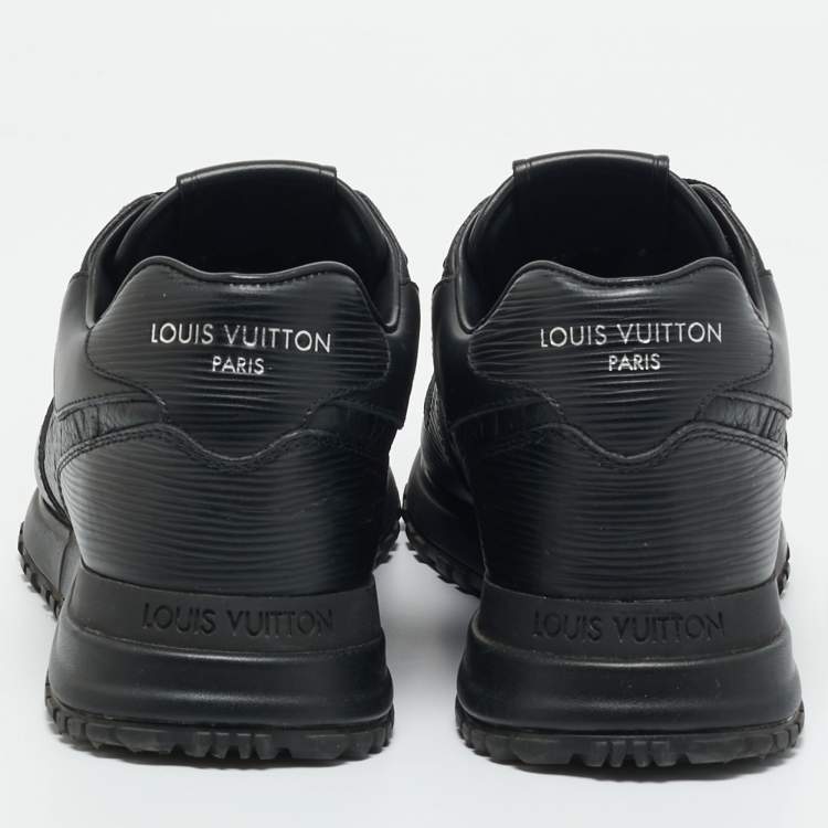 Pre Owned Louis Vuitton Black Monogram Leather Run Away Low Top Sneakers Size 40
