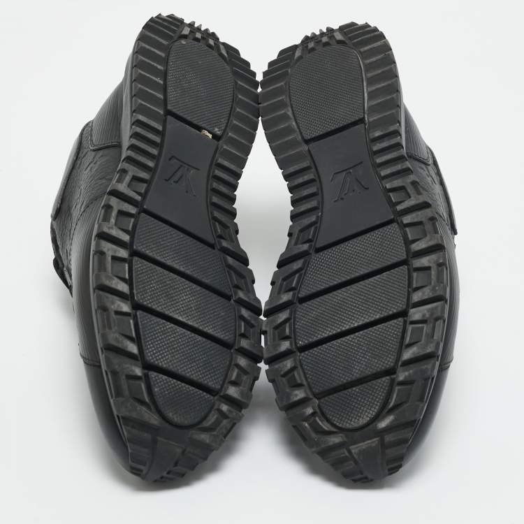 Pre Owned Louis Vuitton Black Monogram Leather Run Away Low Top Sneakers Size 40