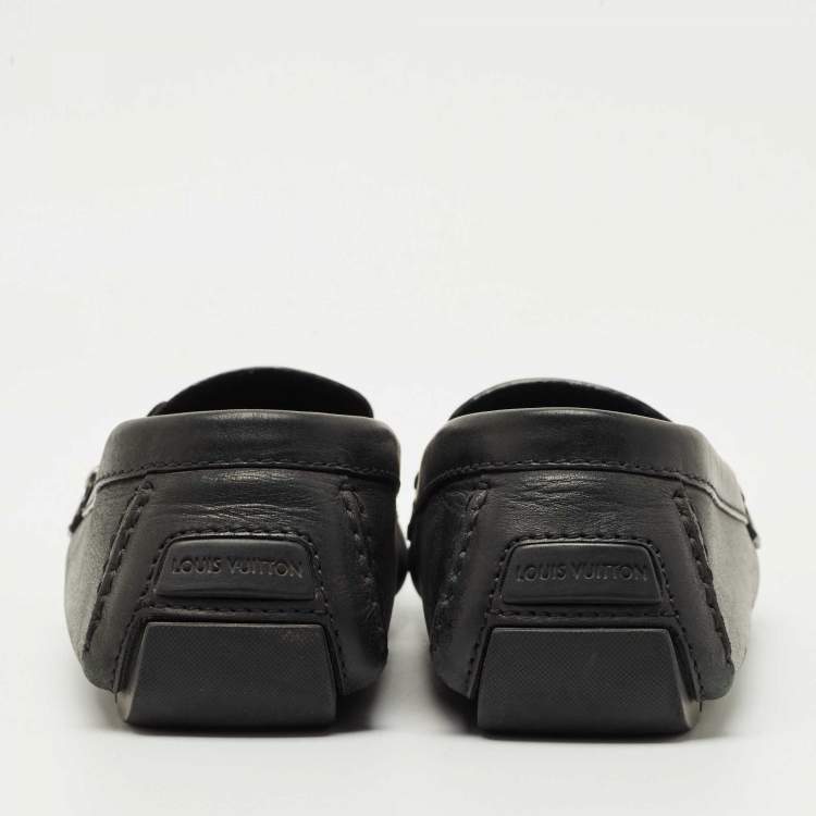 Pre Owned Louis Vuitton Black Leather Monte Carlo Loafers Size 42.5