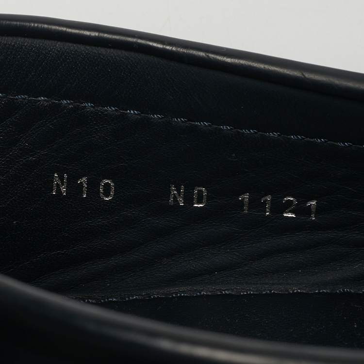 Pre Owned Louis Vuitton Navy Blue Leather Monte Carlo Loafers Size 44