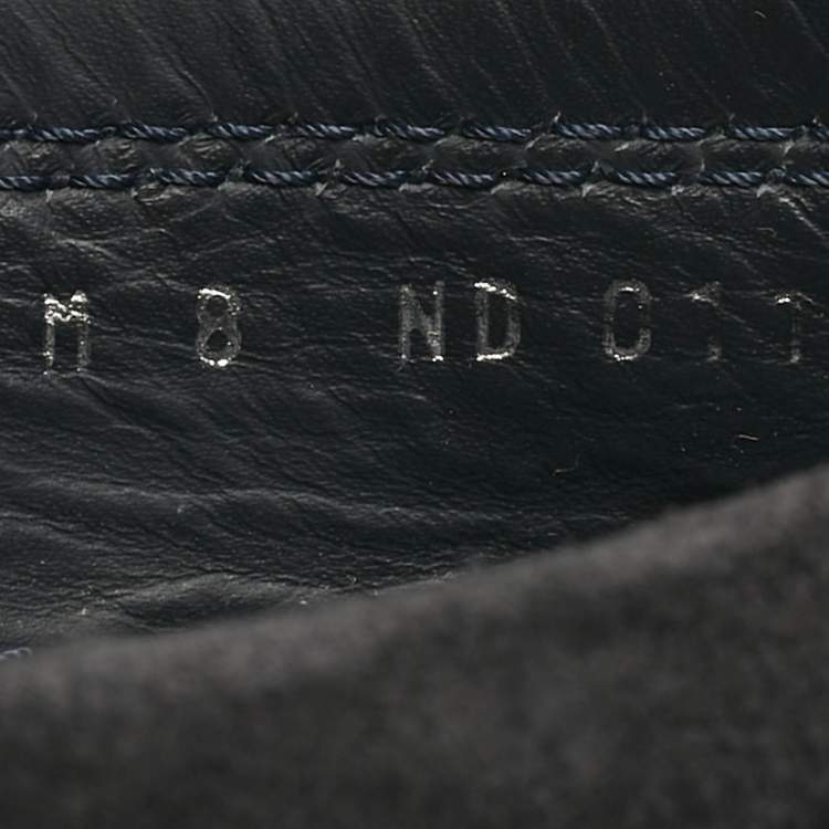 Pre Owned Louis Vuitton Navy Blue Suede Monte Carlo Loafers Size 42