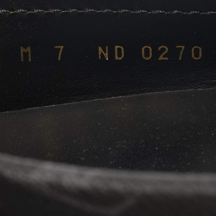 Pre Owned Louis Vuitton Black Monogram Canvas and Leather Monte Carlo Loafers Size 41