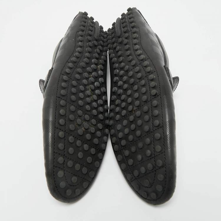 Pre Owned Louis Vuitton Black Leather Monte Carlo Loafers Size 44.5