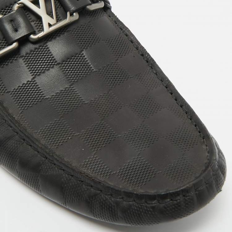 Pre Owned Louis Vuitton Black Leather Monte Carlo Loafers Size 44.5