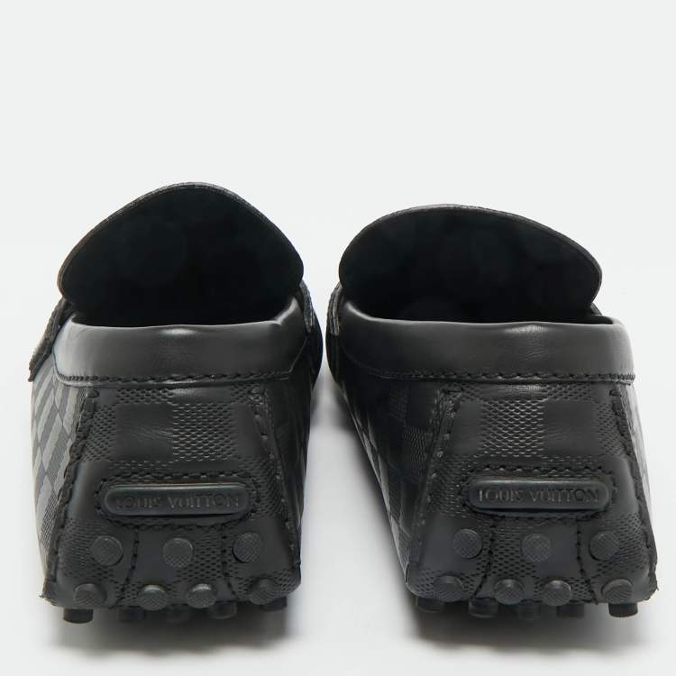 Pre Owned Louis Vuitton Black Leather Monte Carlo Loafers Size 44.5
