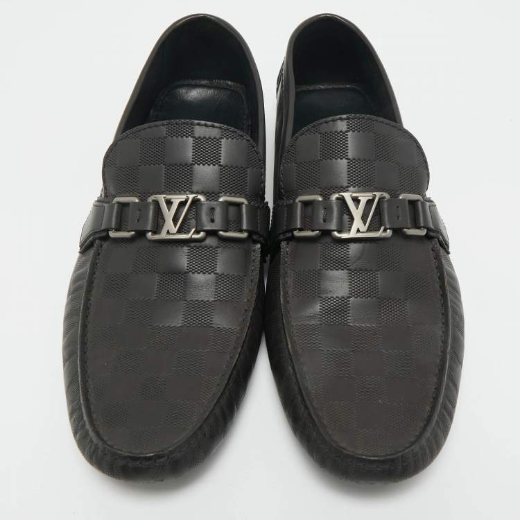 Pre Owned Louis Vuitton Black Leather Monte Carlo Loafers Size 44.5