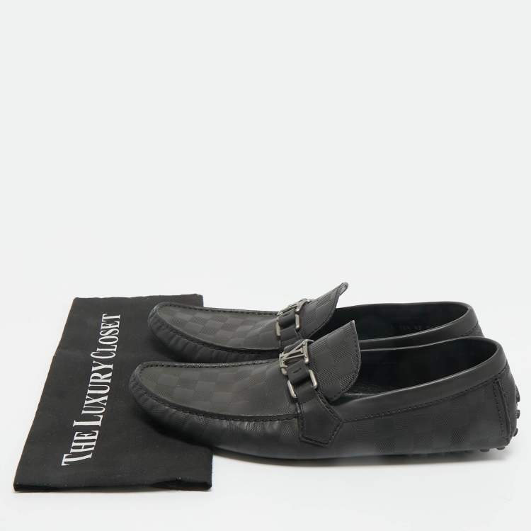 Pre Owned Louis Vuitton Black Leather Monte Carlo Loafers Size 44.5