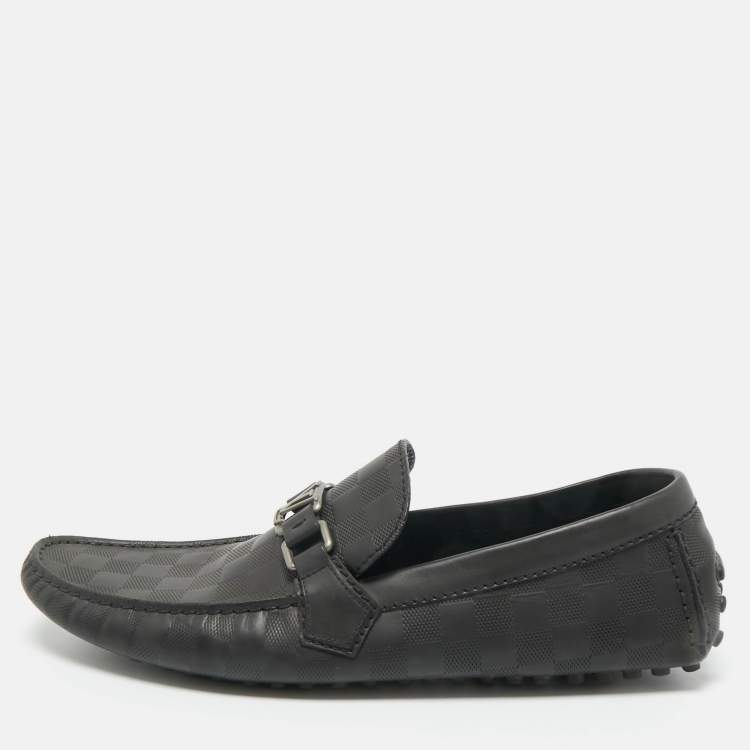 Pre Owned Louis Vuitton Black Leather Monte Carlo Loafers Size 44.5