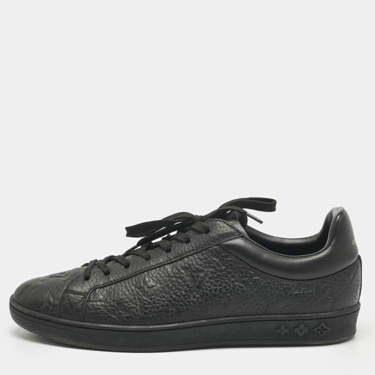 Pre Owned Louis Vuitton Black Monogram Leather Luxembourg Sneakers Size 41