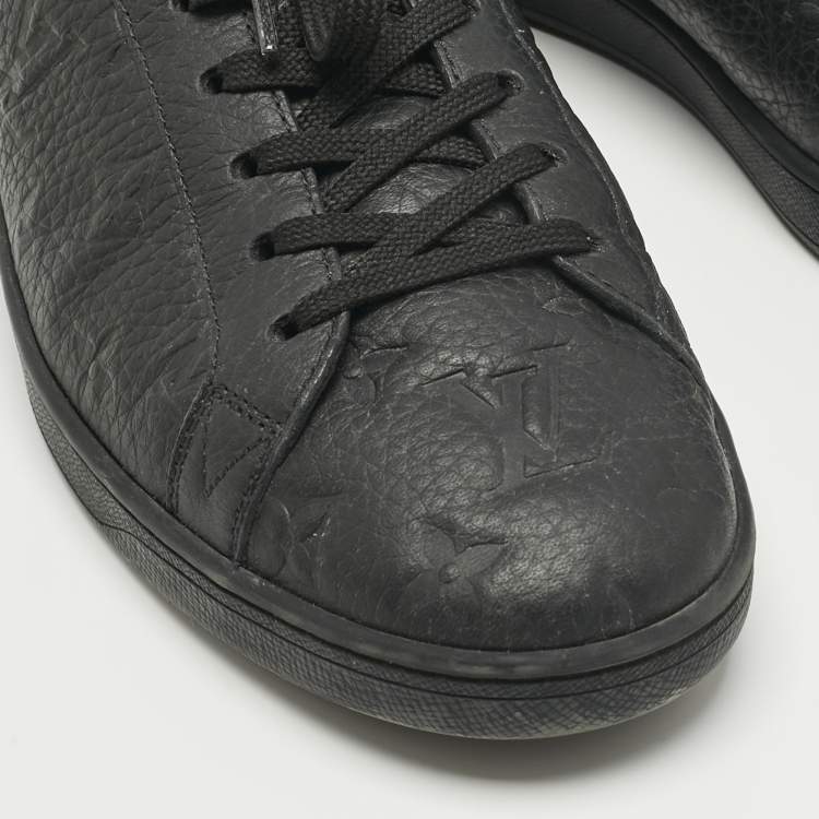 Pre Owned Louis Vuitton Black Monogram Leather Luxembourg Sneakers Size 41
