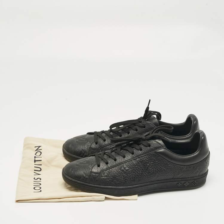 Pre Owned Louis Vuitton Black Monogram Leather Luxembourg Sneakers Size 41