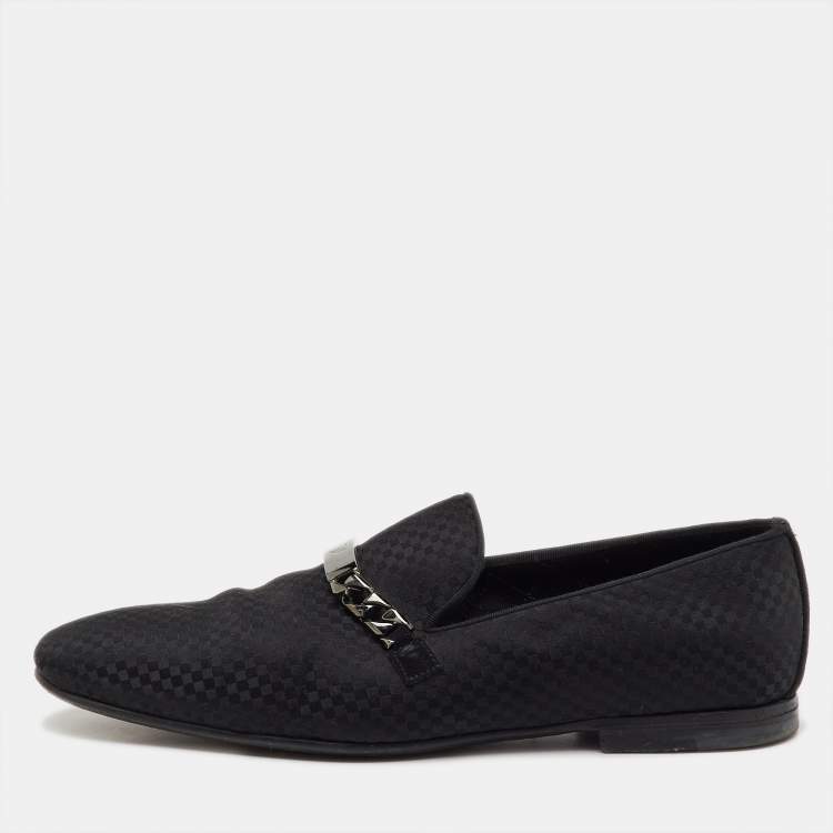 Pre Owned Louis Vuitton Black Damier Fabric Chail Slip On Loafers Size 41