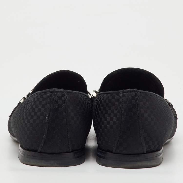 Pre Owned Louis Vuitton Black Damier Fabric Chail Slip On Loafers Size 41