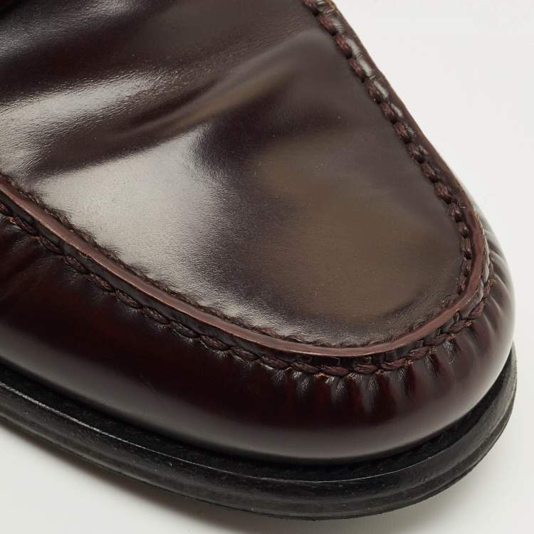 Pre Owned Louis Vuitton Burgundy Leather Major loafers Size 41.5